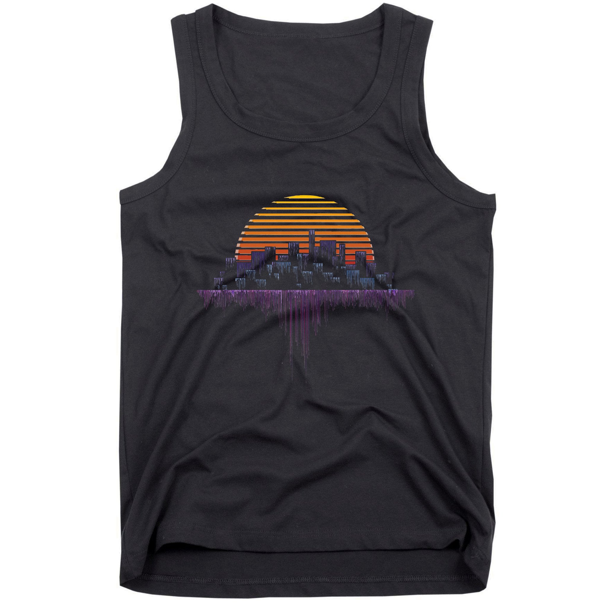 Synthwave Outrun Vaporwave City Sunset Aesthetic Tank Top