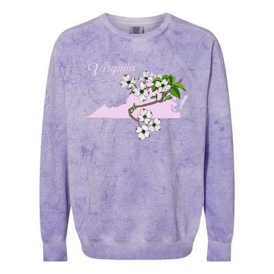 State Of Virginia Flower The American Dogwood Colorblast Crewneck Sweatshirt