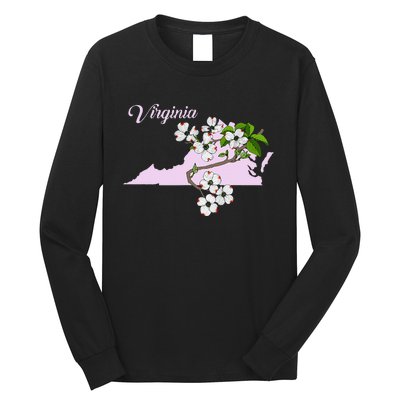 State Of Virginia Flower The American Dogwood Long Sleeve Shirt