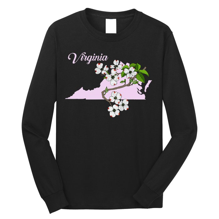 State Of Virginia Flower The American Dogwood Long Sleeve Shirt