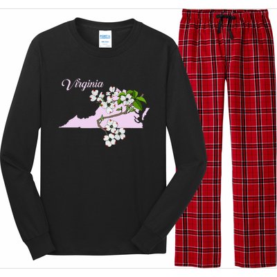 State Of Virginia Flower The American Dogwood Long Sleeve Pajama Set