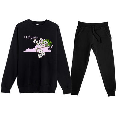 State Of Virginia Flower The American Dogwood Premium Crewneck Sweatsuit Set