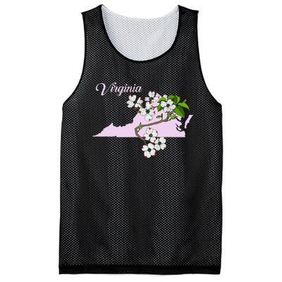 State Of Virginia Flower The American Dogwood Mesh Reversible Basketball Jersey Tank