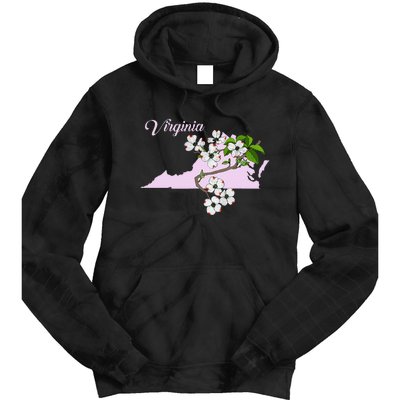 State Of Virginia Flower The American Dogwood Tie Dye Hoodie