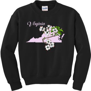 State Of Virginia Flower The American Dogwood Kids Sweatshirt