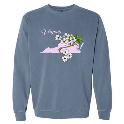 State Of Virginia Flower The American Dogwood Garment-Dyed Sweatshirt