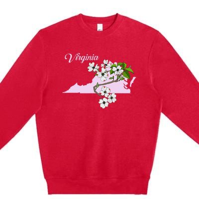 State Of Virginia Flower The American Dogwood Premium Crewneck Sweatshirt