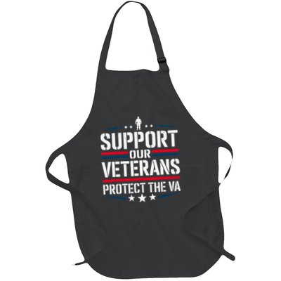 Support Our Veterans Protect And The Va Protest Designs Full-Length Apron With Pockets