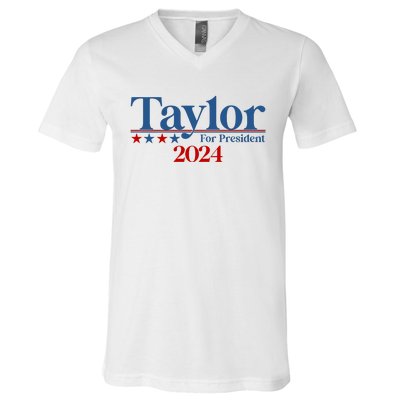 Sharon Osbourne Wearing Taylor For President 2024 V-Neck T-Shirt