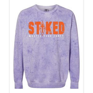 STOKED Orange & White Long Sleeve Colorblast Crewneck Sweatshirt