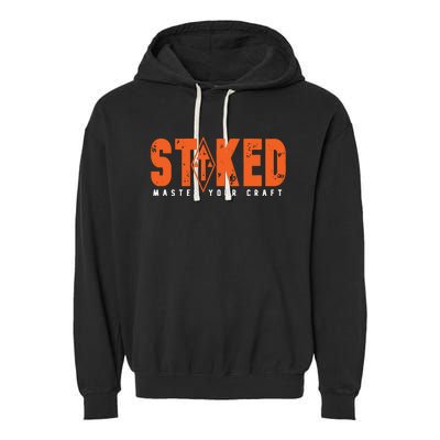 STOKED Orange & White Long Sleeve Garment-Dyed Fleece Hoodie