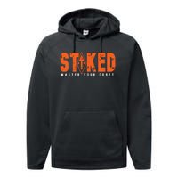 STOKED Orange & White Long Sleeve Performance Fleece Hoodie