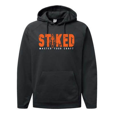 STOKED Orange & White Long Sleeve Performance Fleece Hoodie