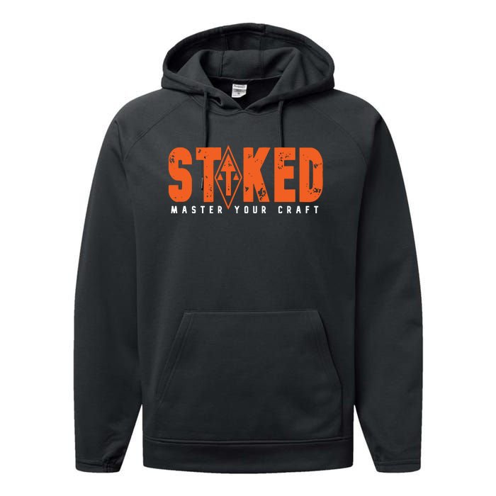 STOKED Orange & White Long Sleeve Performance Fleece Hoodie