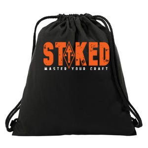 STOKED Orange & White Long Sleeve Drawstring Bag