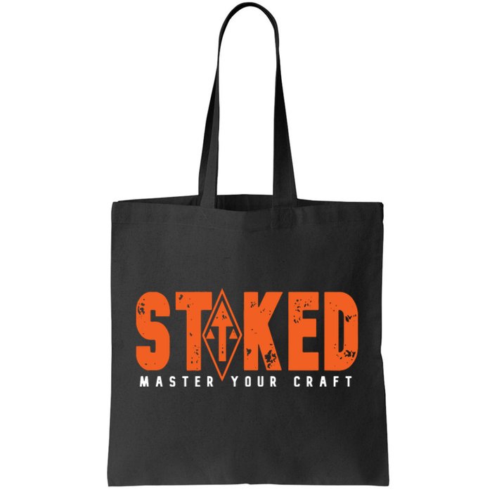 STOKED Orange & White Long Sleeve Tote Bag