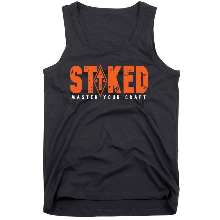 STOKED Orange & White Long Sleeve Tank Top