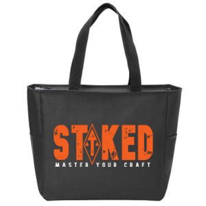 STOKED Orange & White Long Sleeve Zip Tote Bag