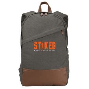 STOKED Orange & White Long Sleeve Cotton Canvas Backpack