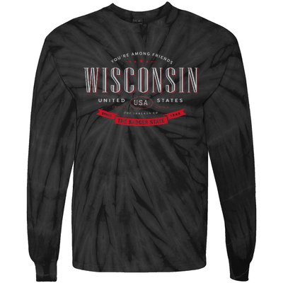 State Of Wisconsin Tie-Dye Long Sleeve Shirt