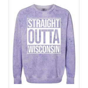 Straight Outta Wisconsin Colorblast Crewneck Sweatshirt