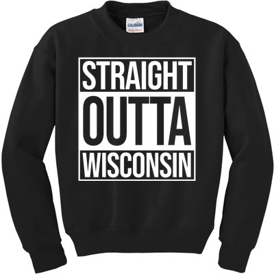 Straight Outta Wisconsin Kids Sweatshirt