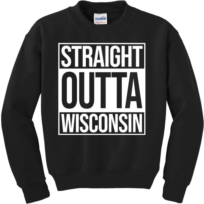 Straight Outta Wisconsin Kids Sweatshirt