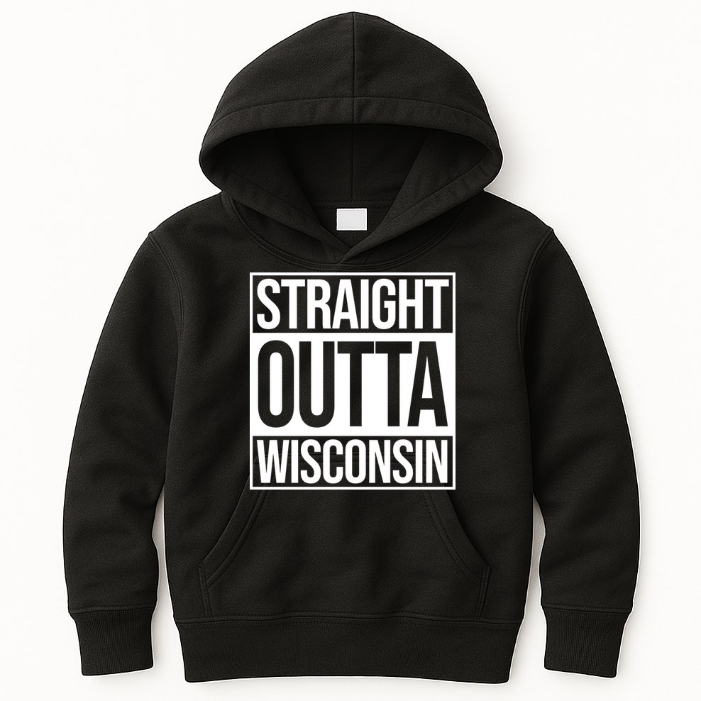 Straight Outta Wisconsin Kids Hoodie