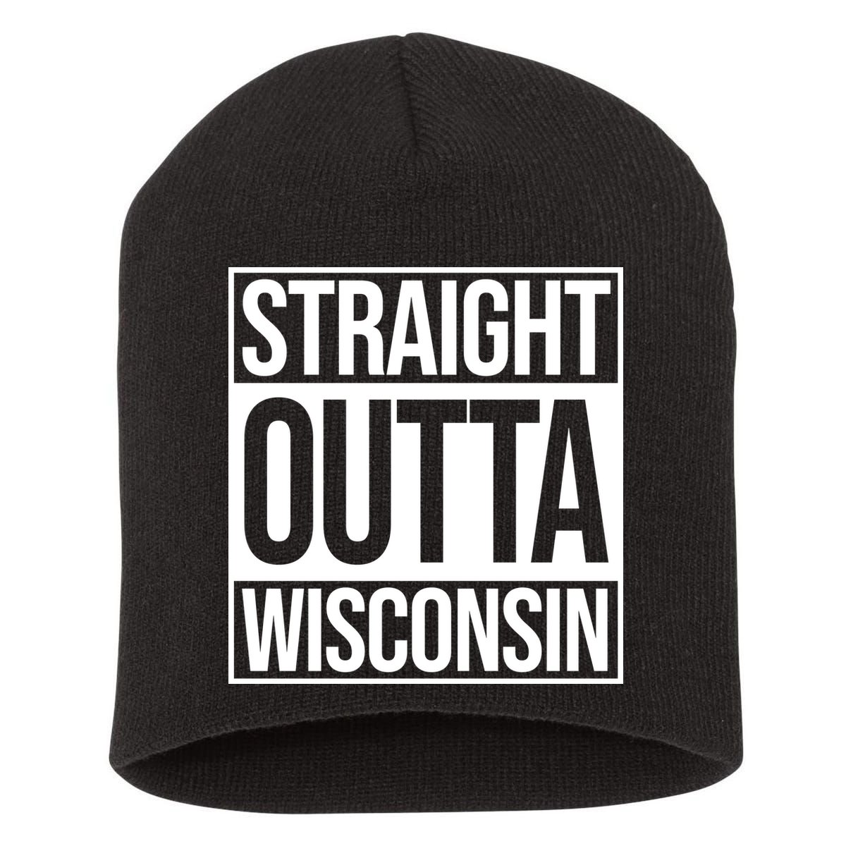 Straight Outta Wisconsin Short Acrylic Beanie