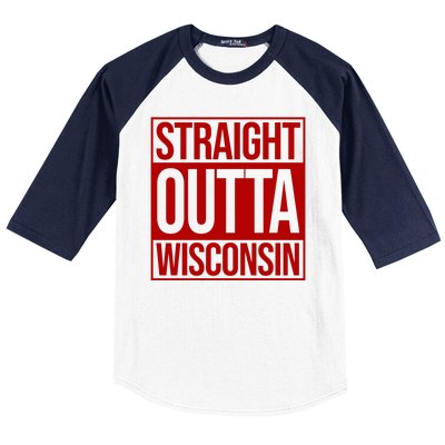 Straight Outta Wisconsin Baseball Sleeve Shirt