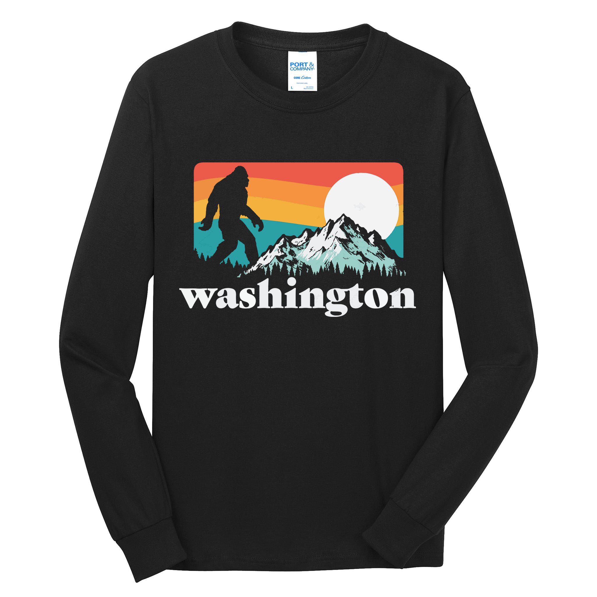 State Of Washington Pacific Northwest Bigfoot Mountain Tall Long Sleeve T-Shirt