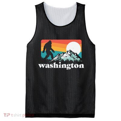 State Of Washington Pacific Northwest Bigfoot Mountain Mesh Reversible Basketball Jersey Tank