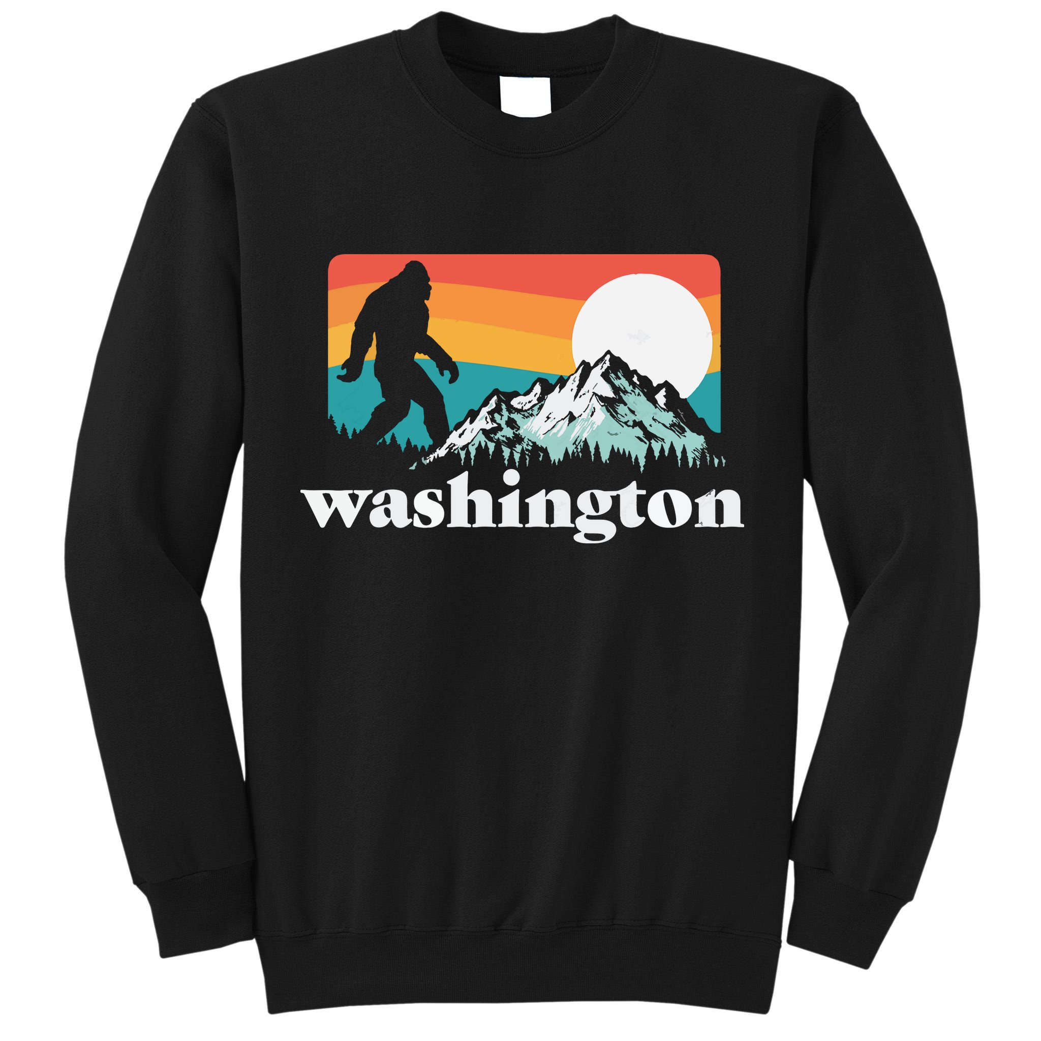 State Of Washington Pacific Northwest Bigfoot Mountain Tall Sweatshirt