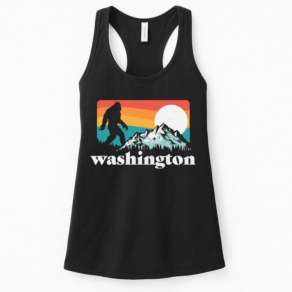 State Of Washington Pacific Northwest Bigfoot Mountain Womens Tank Top