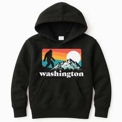 State Of Washington Pacific Northwest Bigfoot Mountain Kids Hoodie