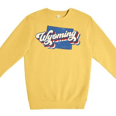 State Of Wyoming Retro Logo Premium Crewneck Sweatshirt