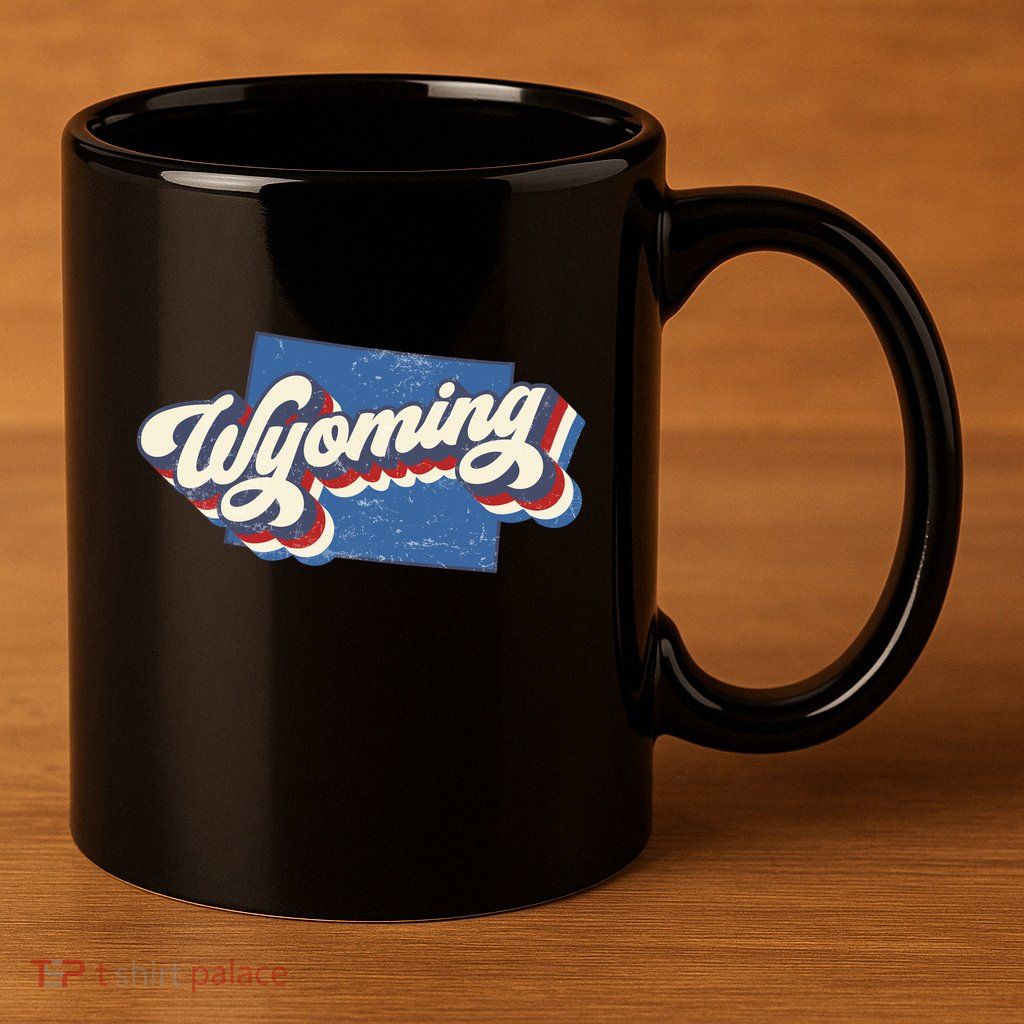 State Of Wyoming Retro Logo 11oz C Handle Ceramic Mug