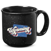 State Of Wyoming Retro Logo 15oz Campfire Ceramic Mug