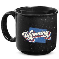 State Of Wyoming Retro Logo 15oz Campfire Ceramic Mug