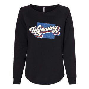 State Of Wyoming Retro Logo Womens California Wash Sweatshirt