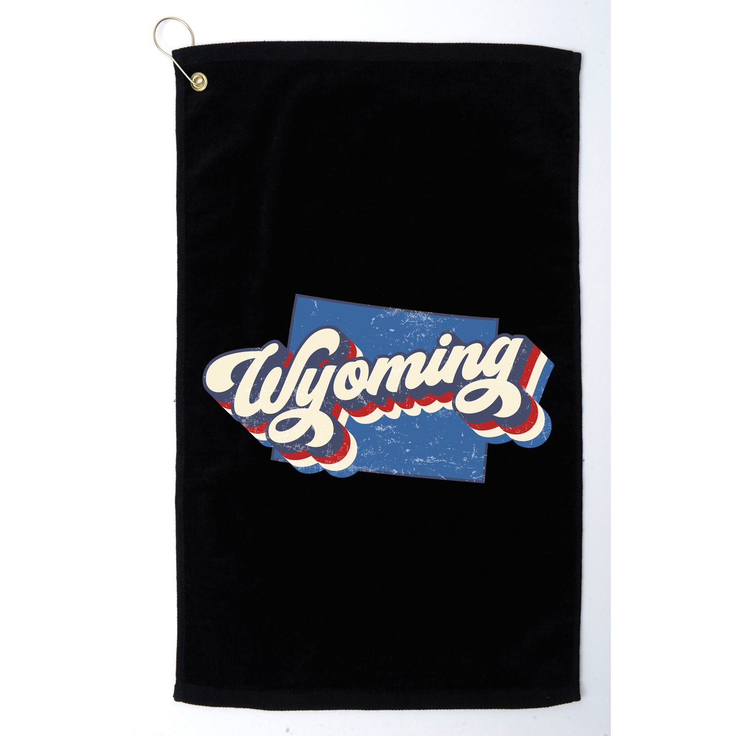 State Of Wyoming Retro Logo Golf Towel