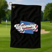 State Of Wyoming Retro Logo Golf Towel