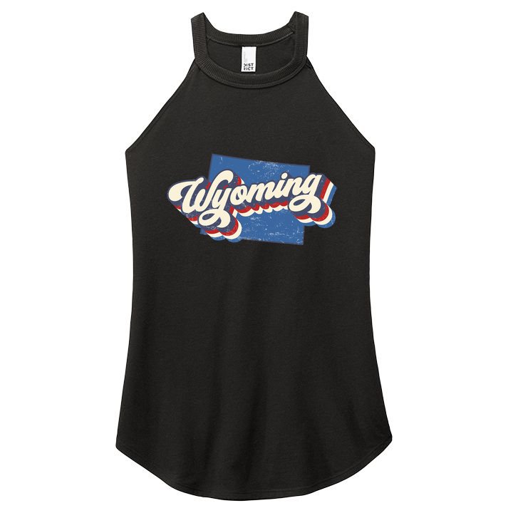 State Of Wyoming Retro Logo Women's Perfect Tri Rocker Tank