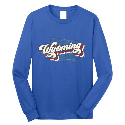State Of Wyoming Retro Logo Long Sleeve Shirt