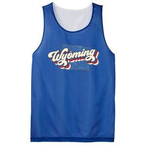 State Of Wyoming Retro Logo Mesh Reversible Basketball Jersey Tank