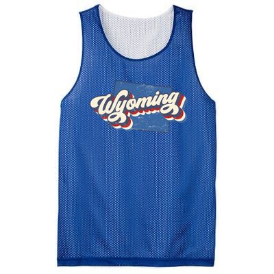 State Of Wyoming Retro Logo Mesh Reversible Basketball Jersey Tank