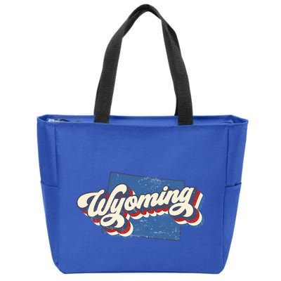 State Of Wyoming Retro Logo Zip Tote Bag