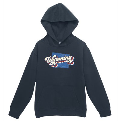 State Of Wyoming Retro Logo Urban Pullover Hoodie