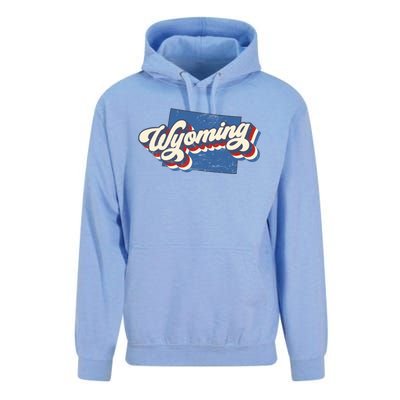 State Of Wyoming Retro Logo Unisex Surf Hoodie