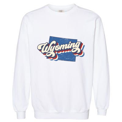 State Of Wyoming Retro Logo Garment-Dyed Sweatshirt